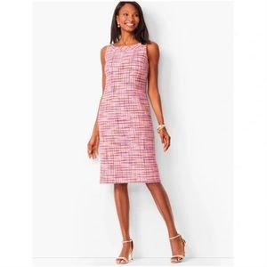 TALBOTS Pink Ribbon Tweed Sleeveless Shift Dress NWT Petite 14P